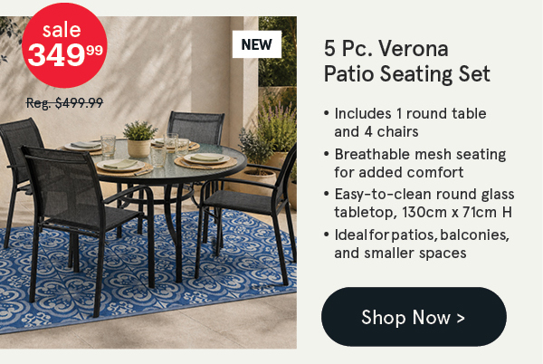 Verona 'Round' Patio Table and Chairs - Set of 5