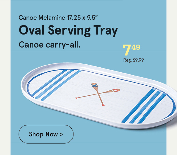 Canoe Melamine Oval Serving Tray