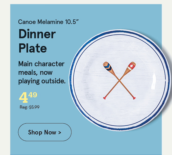 Canoe Melamine Dinner Plate 10.5"