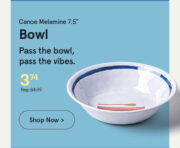Canoe Melamine Bowl 7.5" dia.