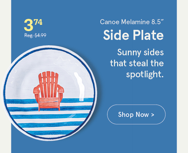 Canoe Melamine Side Plate 8.5" dia.