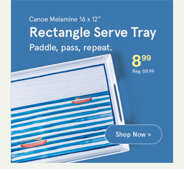 Canoe Melamine Rectangle Serve Tray