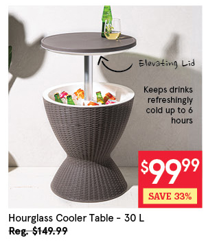 KSP HOURGLASS COOLER TABLE 30L BROWN