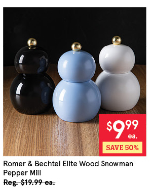 ROMER & BECHTEL ELITE WOOD PEPPER MILL "SNOWMAN" 12 CM CHAMBRAY BLUE