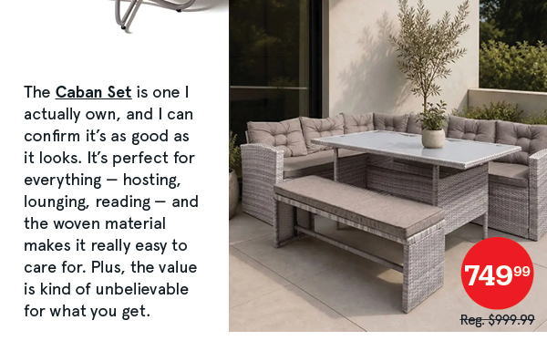 Caban Outdoor Couch & Dining Table