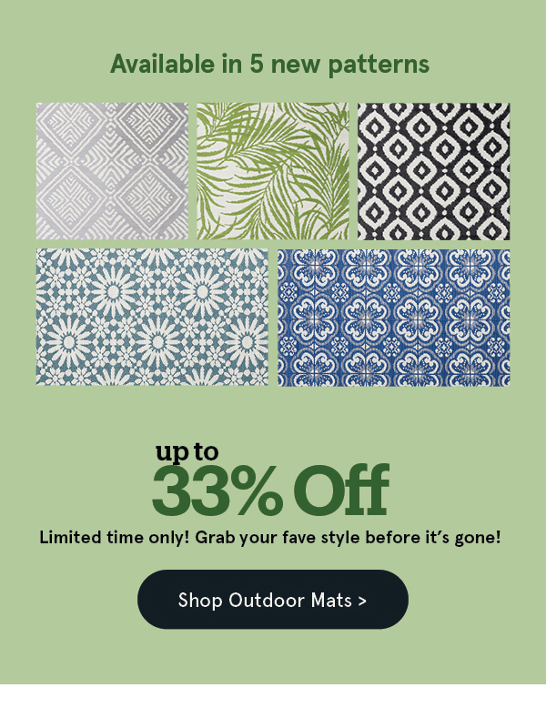 Outddor Mats up to 33% off
