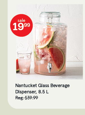 Nantucket Glass Beverage Dispenser