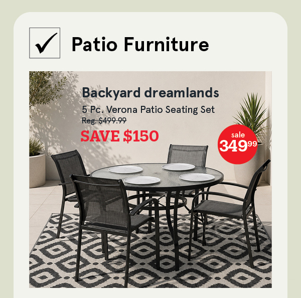 Verona 'Round' Patio Table and Chairs - Set of 5