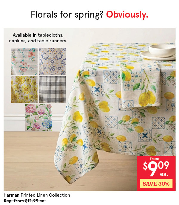 HARMAN PRINTED TABLE LINENS