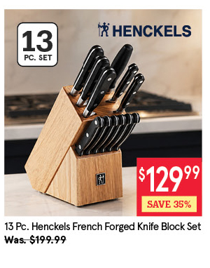 HENCK-INTL FRENCH FORGED WOOD KNIFE BLOCK COMBO SET/13 NATURAL