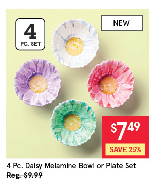 KSP DAISY MELAMINE DIP BOWL SET/4 4.75" DAI. MULTI COLOUR