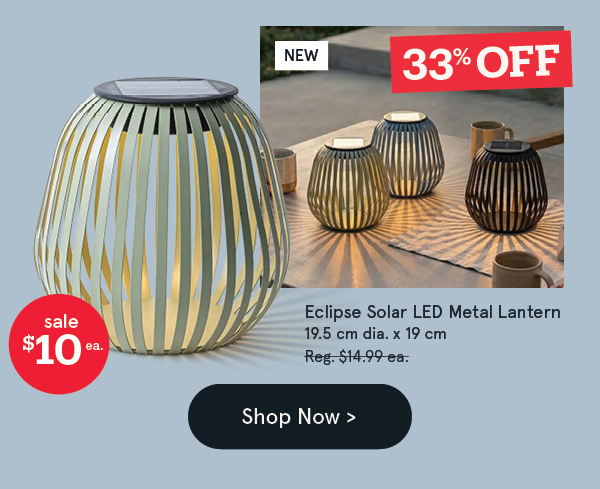 Eclipse Solar LED Metal Lantern