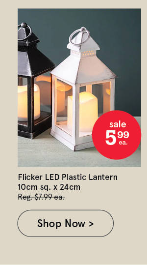 Flicker 'Metal Look' LED Plastic Lantern