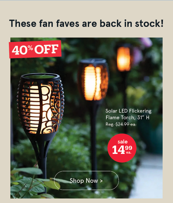 Solar Flickering LED Flame Torch