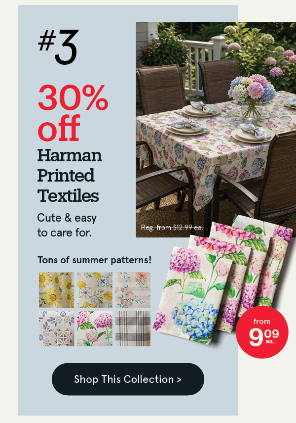 Harman Printed Table Textiles