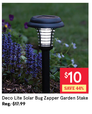 DECO LITE SOLAR BUG ZAPPER GARDEN STAKE "LED & UV" 16.5" H BLACK