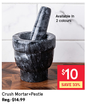 KSP CRUSH MORTAR+PESTLE "MARBLE" 8 CM DIA. X 8 CM DARK GREY