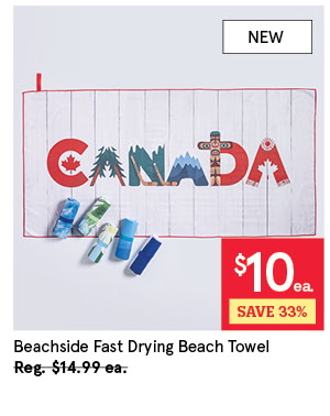 KSP BEACHSIDE FAST DRYING MICROFIBRE BEACH TOWEL "CANADA" 30" X 60" MULTI COLOUR