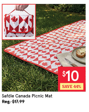 SAFDIE CANADA PICNIC MAT "MAPLE LEAF" 59" X 78" RED/WHITE