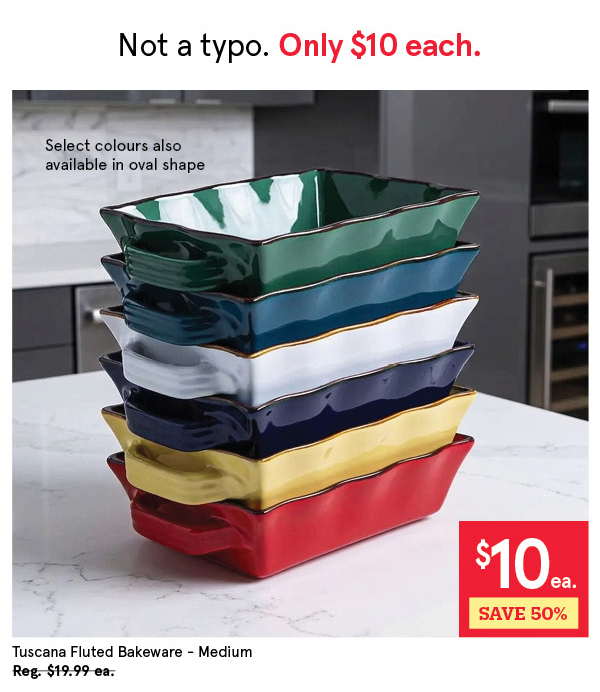 KSP TUSCANA FLUTED BAKEWARE RECT. MED 29 X 21 X 7 CM WHITE