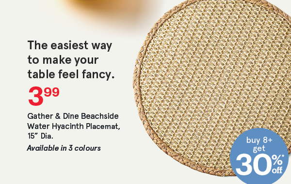 Gather & Dine Beachside Water Hyacinth Placemat