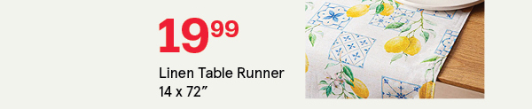 Harman Printed 'Lemon Tile' Linen Table Runner