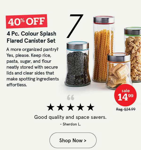 Colour Splash Flared Canister - Set of 4