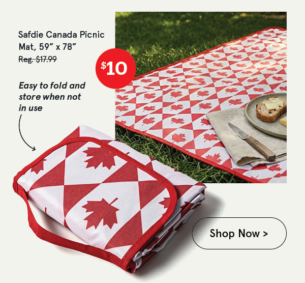 Safdie Canada 'Maple Leaf' Picnic Mat (Red/White)