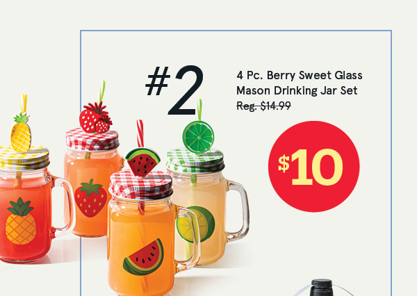 Berry Sweet 'Fruit' Glass Mason Drinking Jar - Set of 4