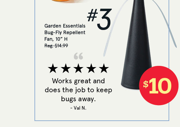 Garden Essentials Bug-Fly Repellent Fan 10" H (Black)