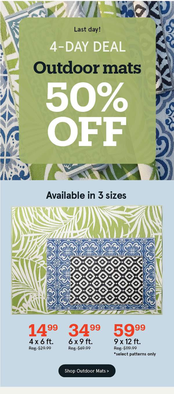 Outdoor Mats 50% off