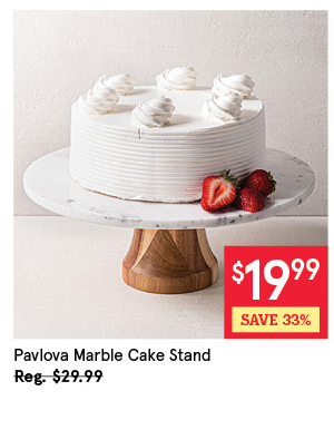 KSP PAVLOVA MARBLE CAKE STAND W/WOOD BASE 30CM X 10CM MARBLE