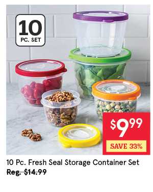 KSP FRESH SEAL STORAGE CONTAINER COMBO "ROUND" SET/10 MULTI COLOUR