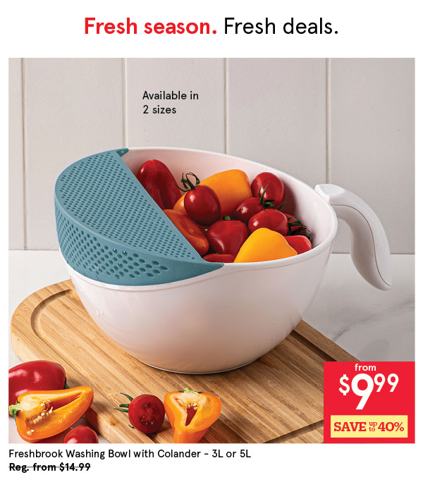 KSP FRESHBROOK WASHING BOWL W/COLANDER 3 L