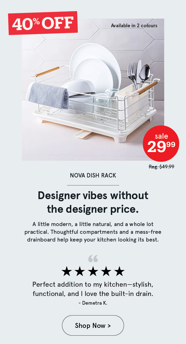 Nova Dish Rack with Bamboo Handles