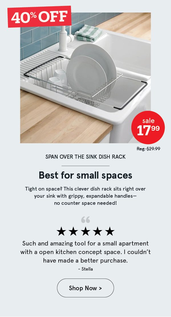 Span Over The Sink Dish Rack