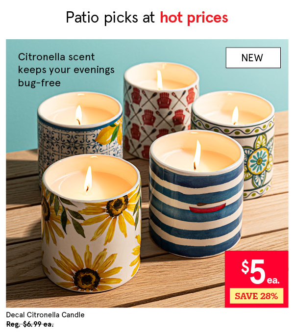 KSP DECAL CITRONELLA CANDLE "CANOE" 10 CM DIA X 9 CM H