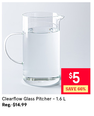 KSP CLEARFLOW GLASS PITCHER 1.6 L / 54 OZ. CLEAR