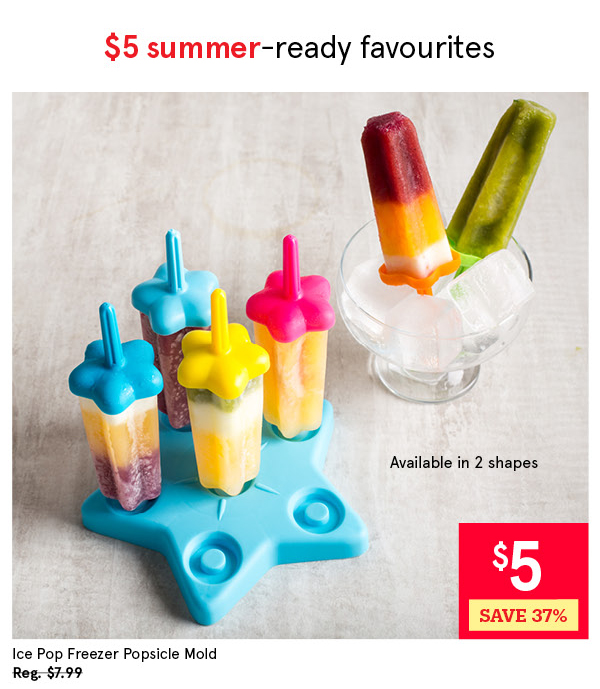 KSP ICE POP FREEZER POPSICLE MOLD "STAR" SET/6 16 CM DIA. X 16.5 CM MULTI COLOUR