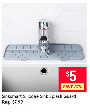 KSP SINKSMART SILICONE SINK SPLASH GUARD 14.5" X 5.5" GREY