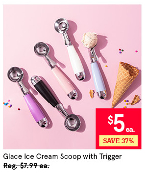 KSP GLACE ICE CREAM SCOOP W/TRIGGER 8" BLUSH