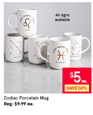 KSP ZODIAC PORCELAIN MUG "VIRGO" 16 OZ. / 473 ML WHITE