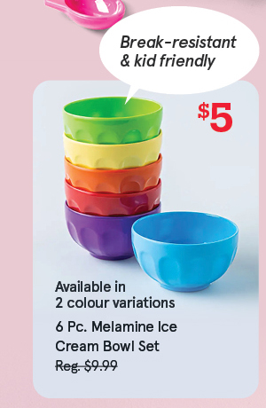 Colour Fun Melamine Ice Cream Bowl - Set of 6