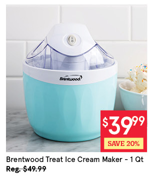 BRENTWOOD TREAT ICE CREAM MAKER 1 QT. TEAL