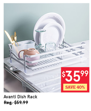KSP AVANTI DISH RACK W/TRAY 20" X 12" X 6.5" ALUMINUM