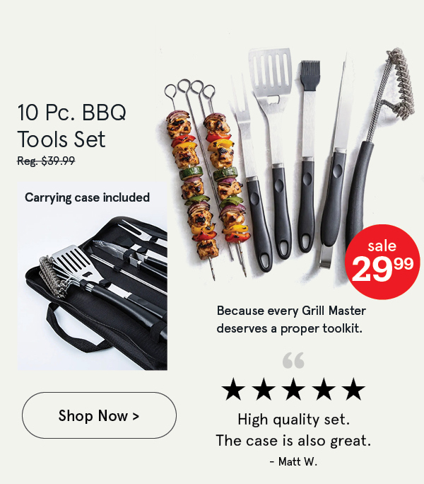 Gourmet BBQ Tools with Zippered Case - Set of 10