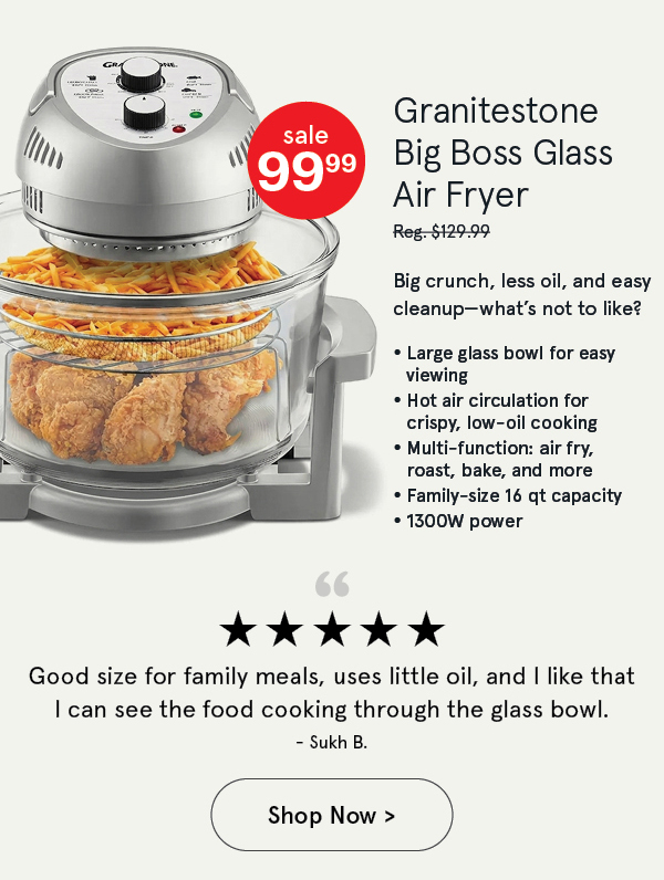 Granitestone Big Boss Glass Air Fryer