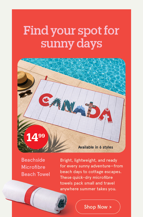 Beachside 'Canada' Microfibre Beach Towel