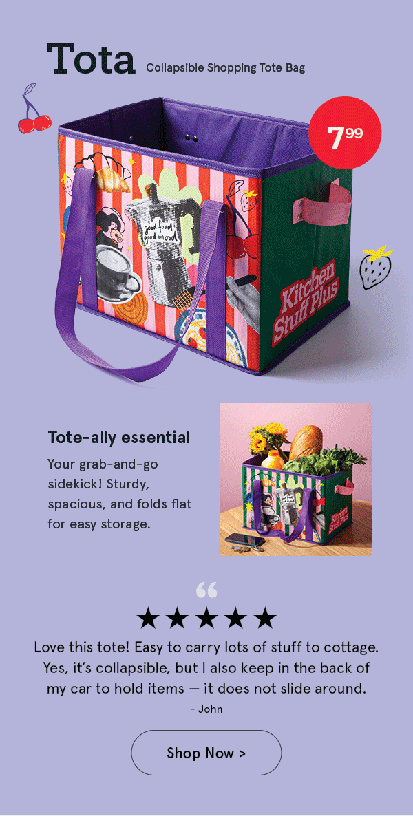 Tota 'Collapsible' Shopping Tote Box Bag
