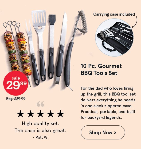 Gourmet BBQ Tools with Zippered Case - Set of 10